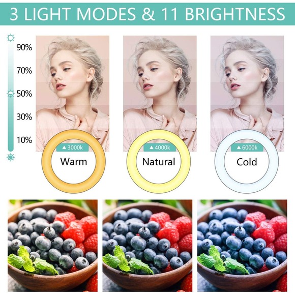 NIB-Ring Light 10in  LED Selfie Ring Light with Tripod & Wireless Remote Control - Picture 8 of 11
